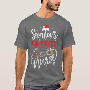 Camiseta Santa's Nurses Christmas Favorite ICU Nurse Christ