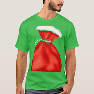 Camiseta Santas Red Gift Bag Para O Natal