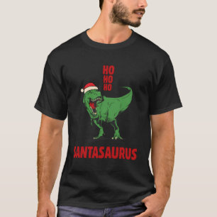 Camiseta Santasaurus Rex Ho Ho Ho Ho Trex de Natal Dinossau