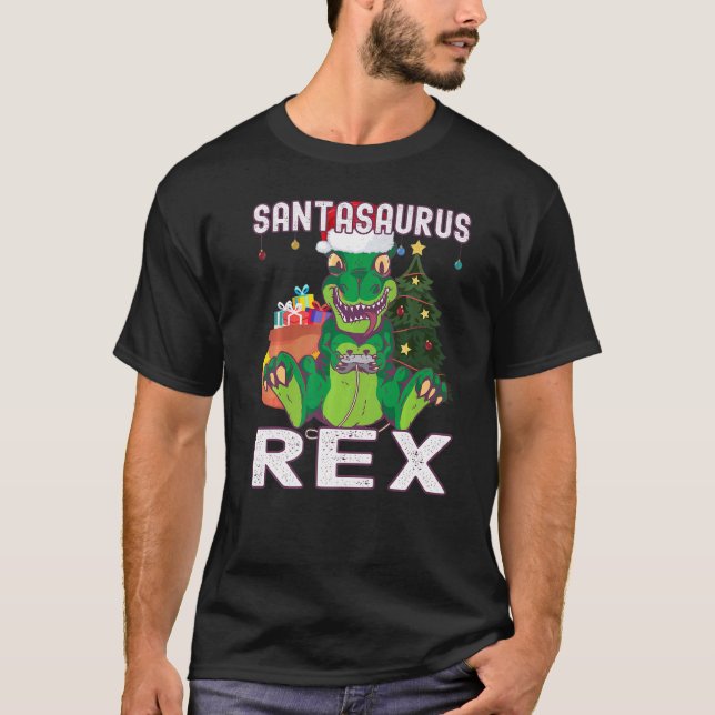 Camiseta Santasaurus Rex Pausou Meu Jogo Para Estar Aqui Ch (Frente)