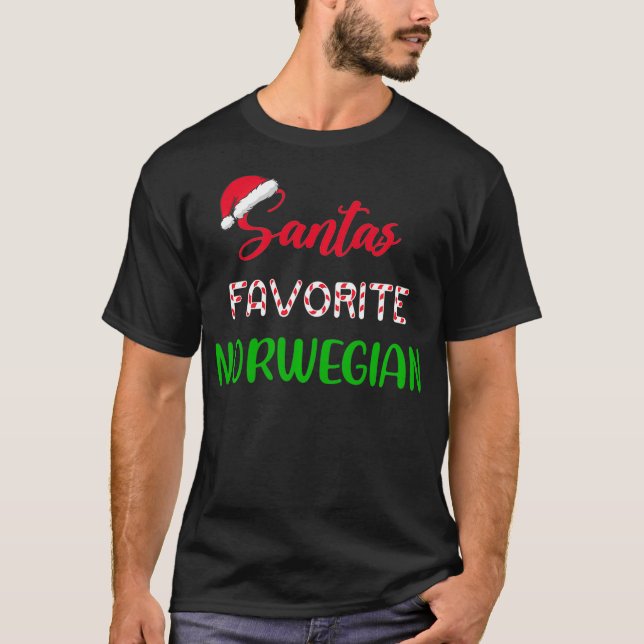 Camiseta Santau2019s Favorito do Pajama Norueguês Xm Natal (Frente)