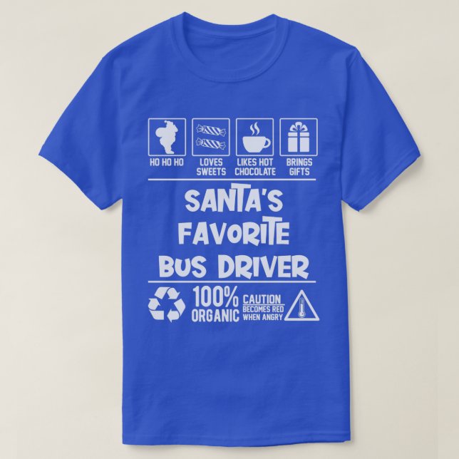 Camiseta Santax27s Driver de barramento favorito Natal HO (Frente do Design)