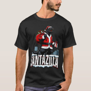 Camiseta Santazilla Kaiju Santa Natal Monstro Japonês