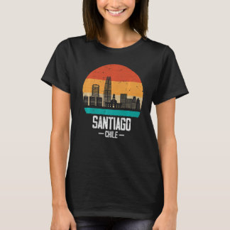 Camiseta Santiago Retro Vintage Sunset Skyline Santiago de