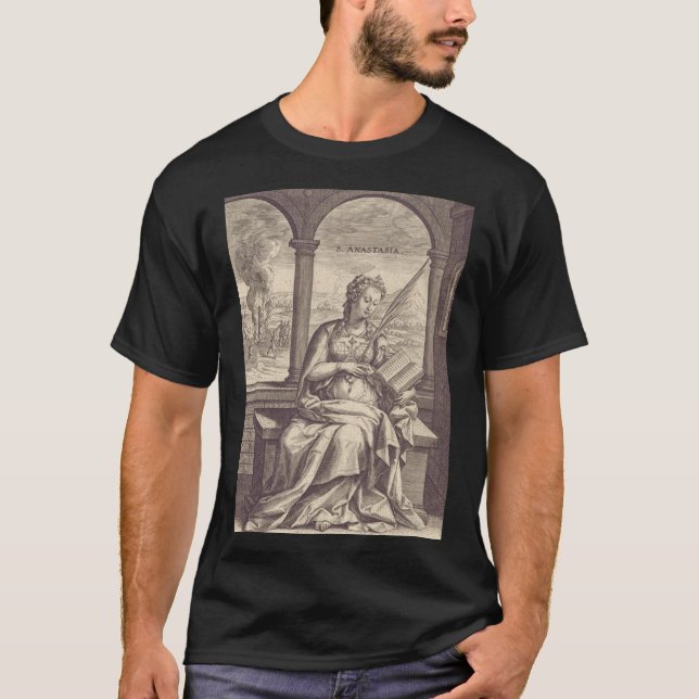 Camiseta Santo Anastasia santo cristão e mártir (Frente)