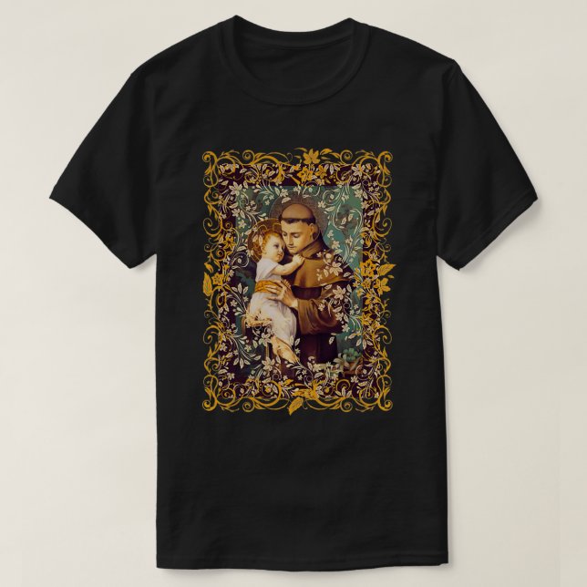 Camiseta Santo Anthony da Rua católica de Pádua (Frente do Design)