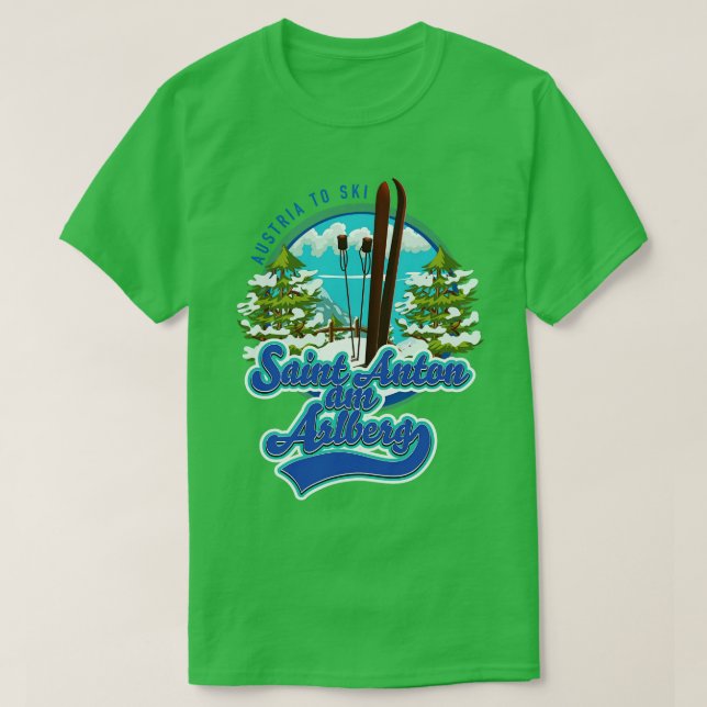 Camiseta Santo Anton am Arlberg Áustria Ski (Frente do Design)