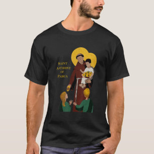 Camiseta Santo António de Pádua Católico Vintage São Menino