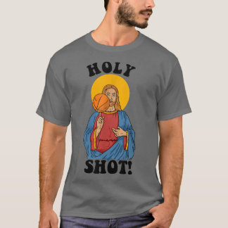 Camiseta Santo Atirado Jesus Basquete Engraçado