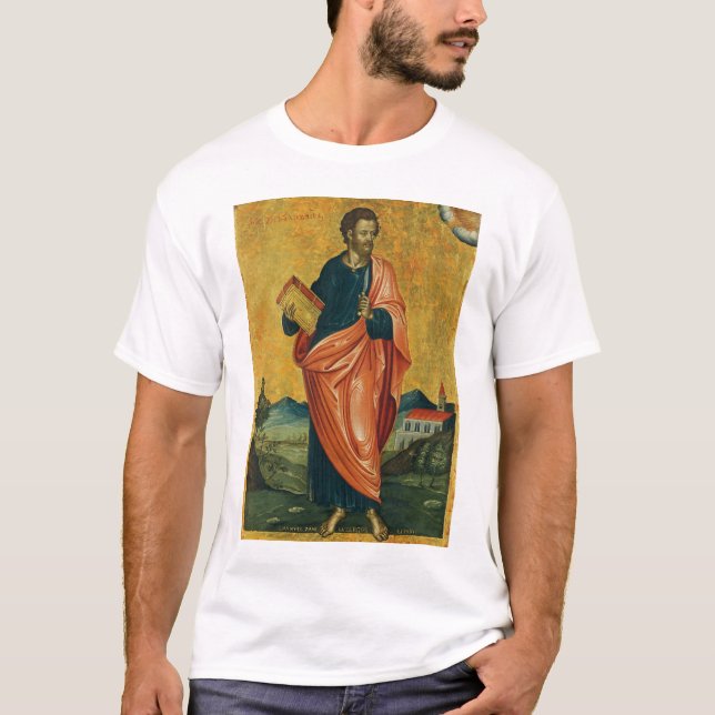 Camiseta Santo Bartholomew ícone ortodoxo do postle (Frente)