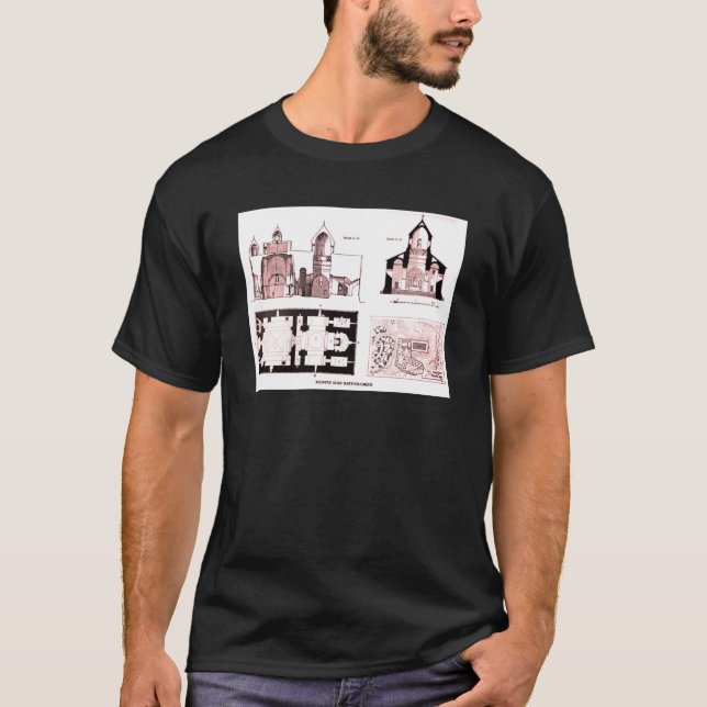 Camiseta Santo Bartholomew Monastério e plano cruzado (Frente)