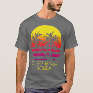 Camiseta Santo Beach Florida Vintage Tropical Sunset Palm T