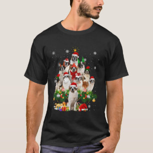 Camiseta Santo Bernard Árvore de Natal Luz Engraçada Cachor