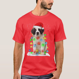Camiseta Santo Bernard Christmas Santa Hat - Cor do Natal