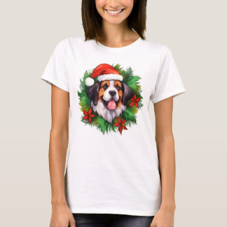 Camiseta Santo Bernard Christmas Wreath