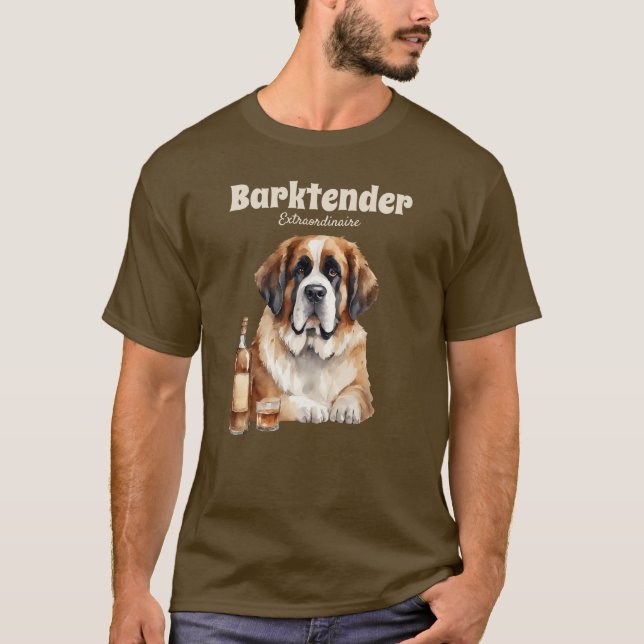 Camiseta Santo Bernard Dog Barktender Extraordinair (Frente)