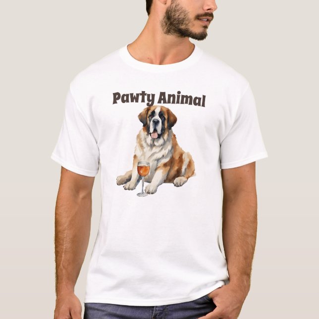 Camiseta Santo Bernard Dog Pawty Animal (Frente)