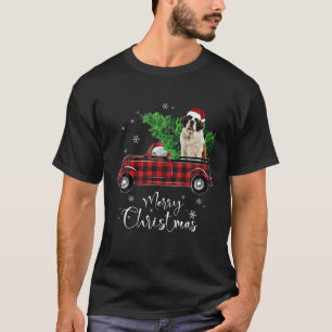 Camiseta Santo Bernard Dog Ride Red Truck Natal Engraçado 