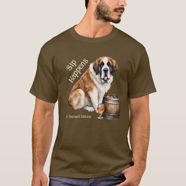 Camiseta Santo Bernard Dog Sip Acontece (Frente)