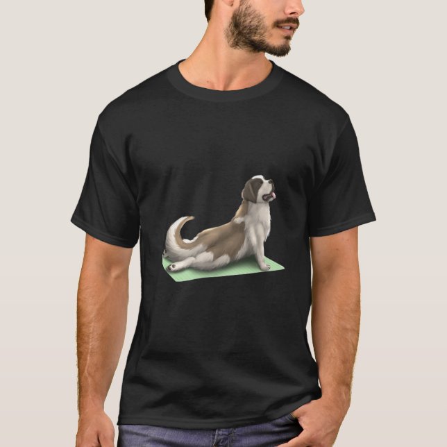 Camiseta Santo Bernard Dog Yoga Pose Meditação Zen Workout (Frente)