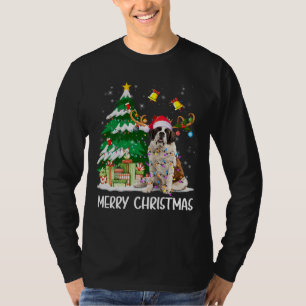 Camiseta Santo Bernard Leights Tree Papais noeis Xmas Paj