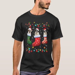 Camiseta Santo Bernard Meias de Natal Pajama Xmas Dog