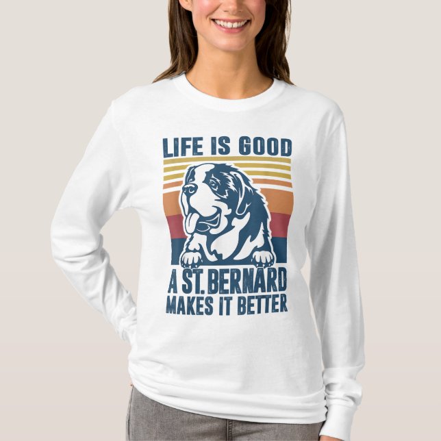 Camiseta Santo Bernard Oferece Para Mulheres Cachorros Cach (Frente)
