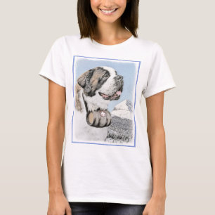 Camiseta Santo Bernard Painting - Arte Cachorra Original