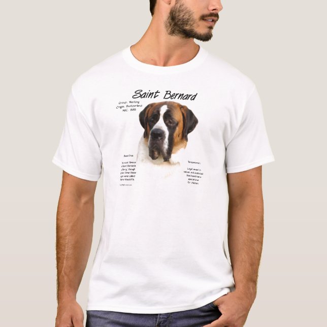 Camiseta Santo Bernard (suave) História Design (Frente)