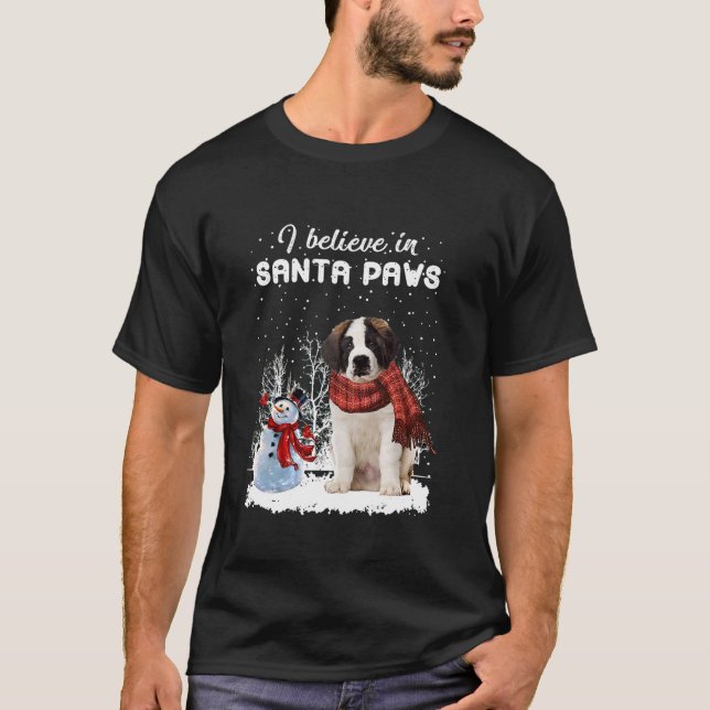 Camiseta Santo bonito Bernard Dog Natal Snowman Natal (Frente)