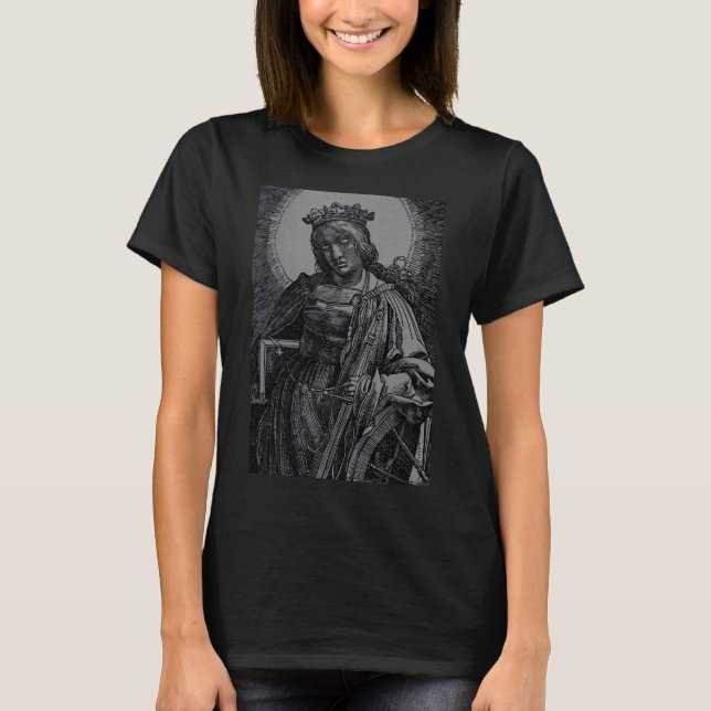 Camiseta Santo Catherine de Alexandria, por Lucas van Leyde (Frente)