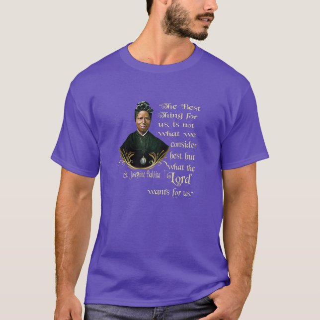 Camiseta Santo Católica Josephine Bakhita T-Shirt (Frente)