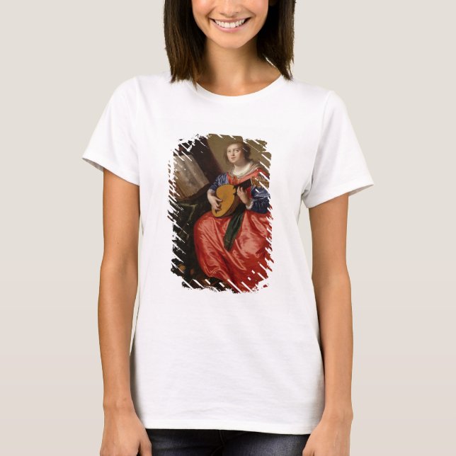 Camiseta Santo Cecilia (óleo na canvas) (Frente)