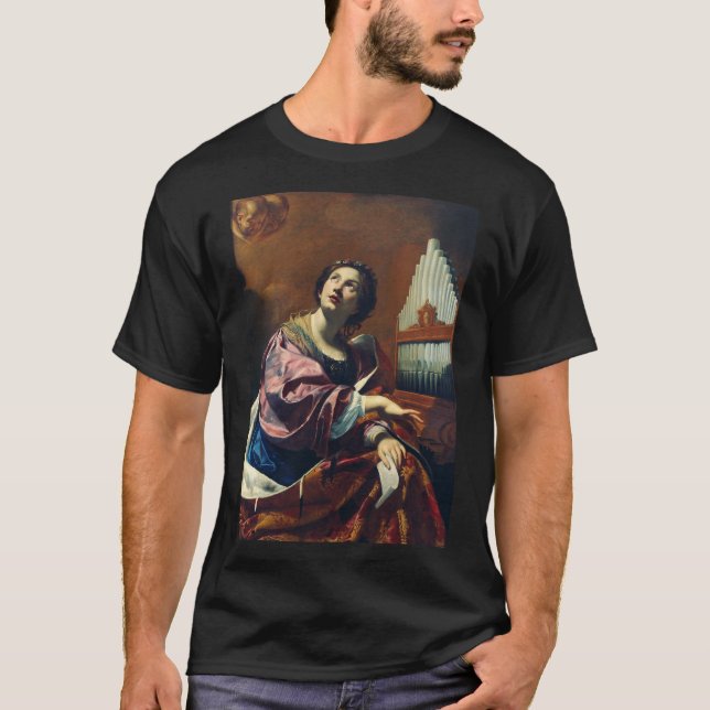 Camiseta Santo Cecilia por Simon Vouet (Frente)