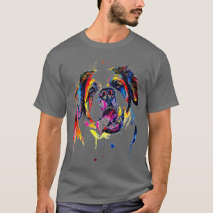 Camiseta Santo Colorido Bernard Dog Pai do Lover Mamãe Boy