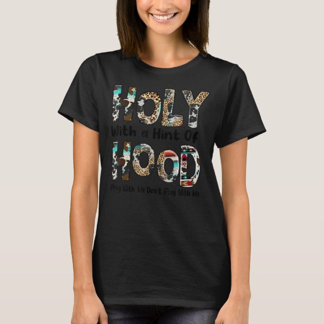 Camiseta Santo Com Uma Dica De Cabelo Leopardo Ocidental (Frente)
