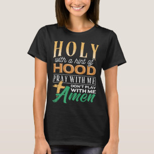 Camiseta Santo com uma dica de recuperação de escrituras de