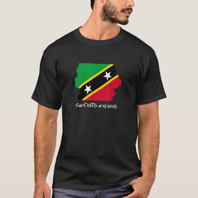 Camiseta Santo De Bandeira Kitts E Nevis (Frente)