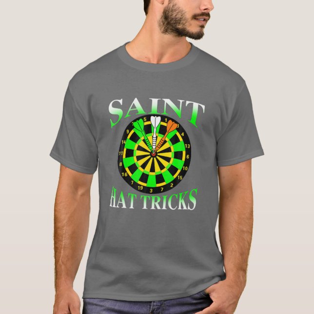 Camiseta Santo de Dardos, o Trick Dia de São Patrício irlan (Frente)