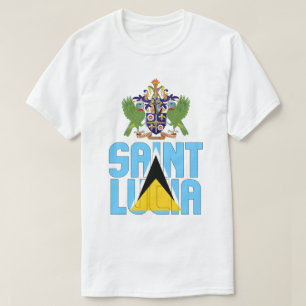 Camiseta Santo de Lúcia, Bandeira e Casaco de Armas Patri