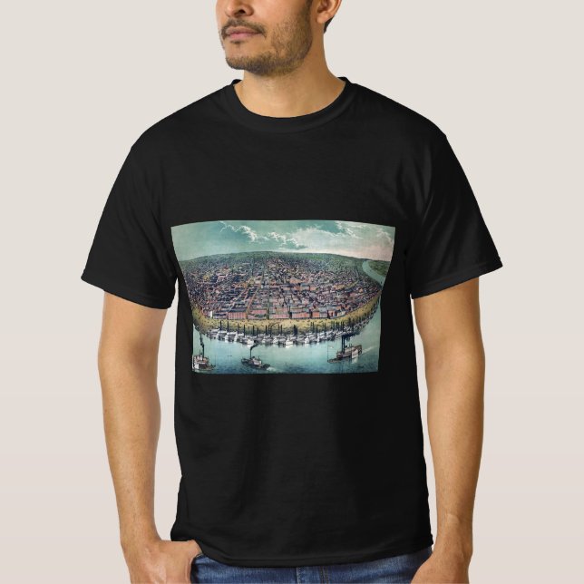 Camiseta Santo de Mapa Antiquado, Rio Louis Missouri (Frente)