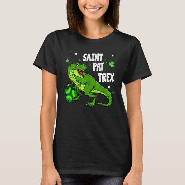 Camiseta Santo Dinosarino Pax Trex Happy Dia de São Patríci (Frente)