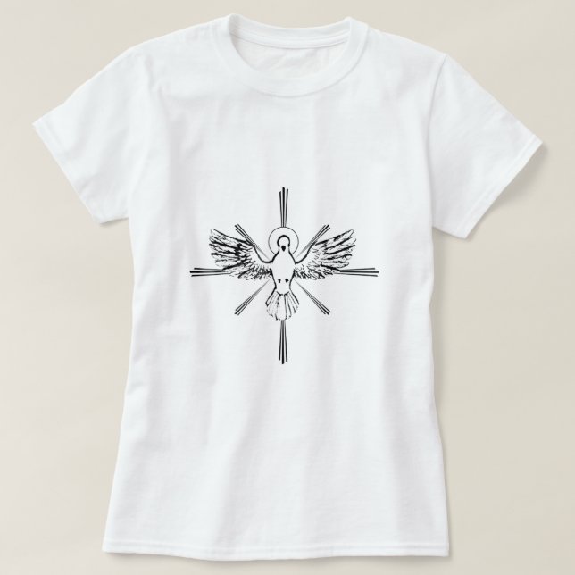 Camiseta Santo Espírito Dove Louva Jesus Pentecostes (Frente do Design)