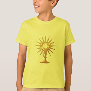 Camiseta Santo Eucarista em Monstração ouro