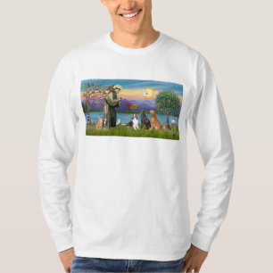 Camiseta Santo Fraancis - 3 cães, 2 gatos ++