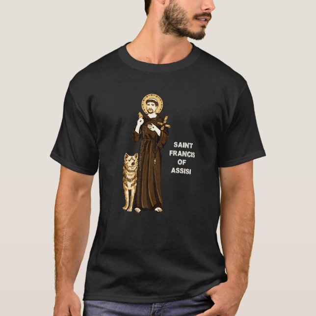 Camiseta Santo Francisco de Assis Padroeiro dos Animais Cat (Frente)