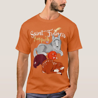Camiseta Santo Francisco de Assisi Patrão dos Animais Wolf 