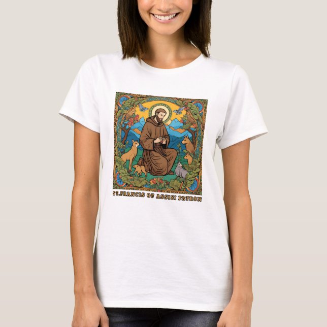 Camiseta Santo Francisco de Assisi Tee Católico (Frente)