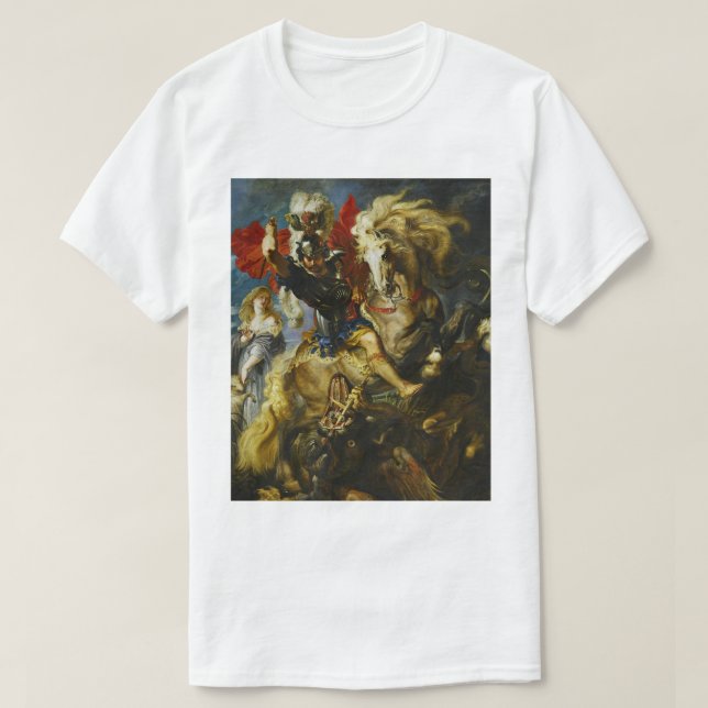 Camiseta Santo George e o Dragão (Peter Paul Rubens) Gr (Frente do Design)