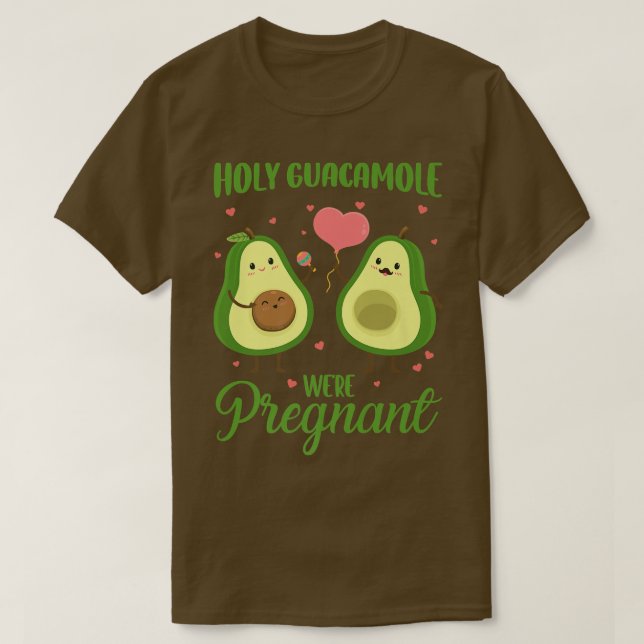 Camiseta Santo Guacamole Estava Grávida Gravidez Avocado Ci (Frente do Design)